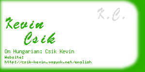 kevin csik business card